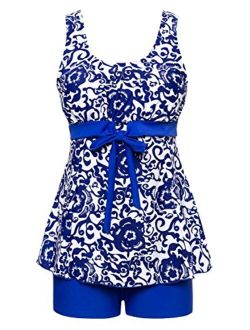 MiYang Women's Plus Size High Waist Printing Swimsuit Bathing Swimwear