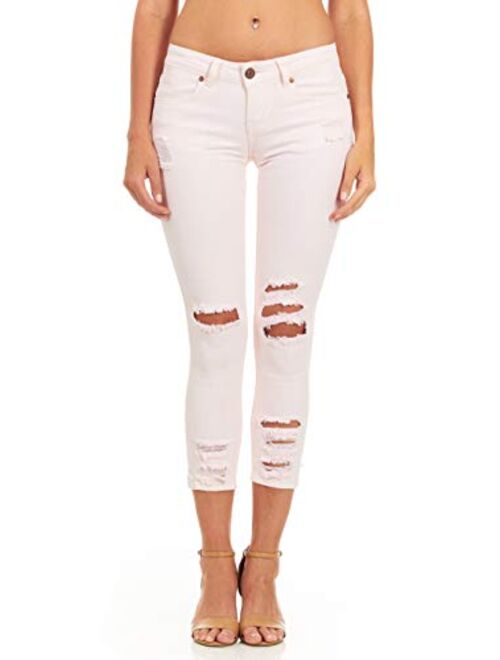 Cover Girl Women's Juniors and plus size ripped distressed tight skinny jeans