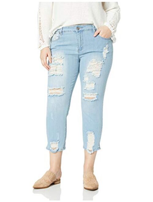 Cover Girl Women's Juniors and plus size ripped distressed tight skinny jeans