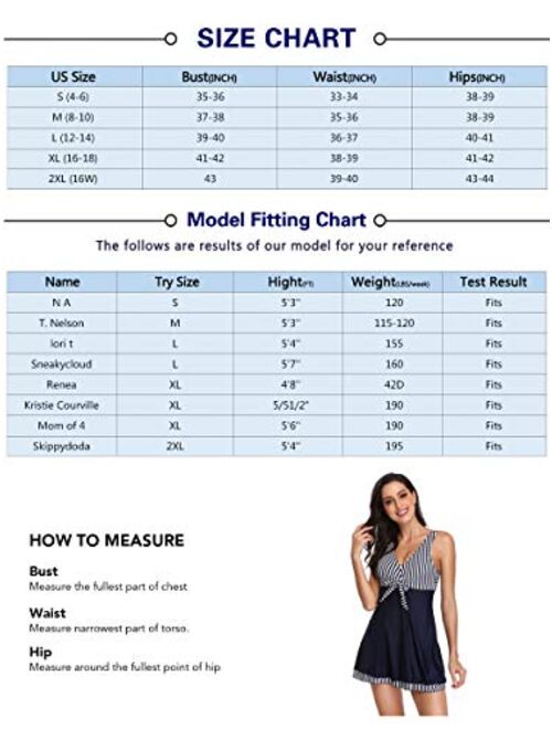 MiYang Women's One Piece High Waist Printing Swim Dress Padded Swimwear