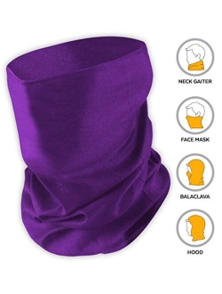 Neck Gaiter Face Mask - Reusable, Washable & Breathable Cloth Cover, Shield, Scarf & Bandana for Dust, UV & Sun Protection