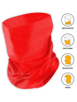 Neck Gaiter Face Mask - Reusable, Washable & Breathable Cloth Cover, Shield, Scarf & Bandana for Dust, UV & Sun Protection