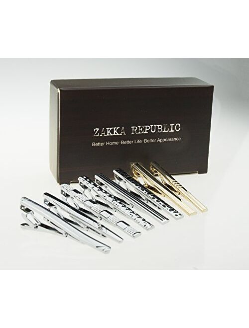 8pc Mens Fashion Tie Clips Bar Set Mix Color (TP-01), By Zakka Republic