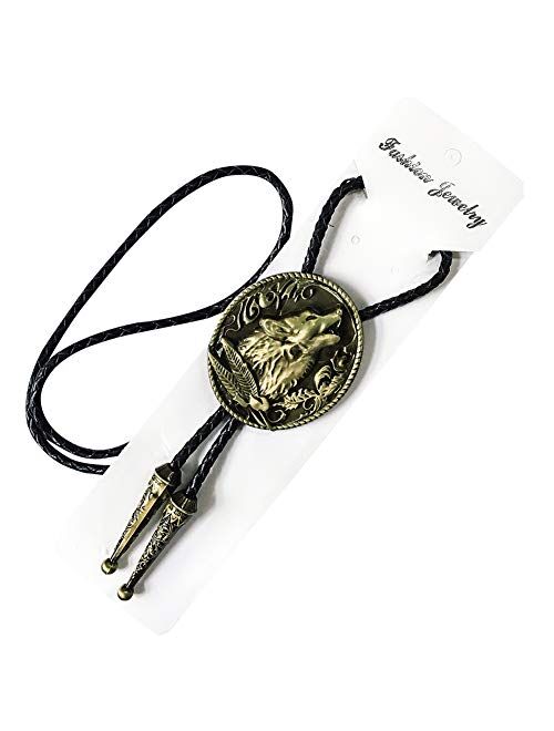 CXYP Howling Wolf Bolo Tie Antique Silver Bolo Tie Western Cowboy Tie