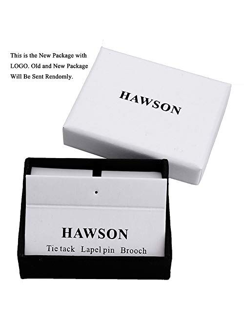 HAWSON Tie Tack for Men Tie Clip Pin with Black Stone Business