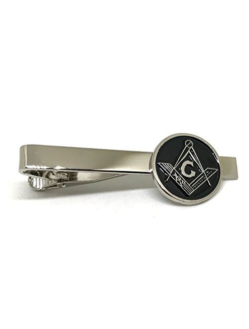 PinMaze Masonic Freemason Square Compass Tie Clip - Trowel Tiebar Set