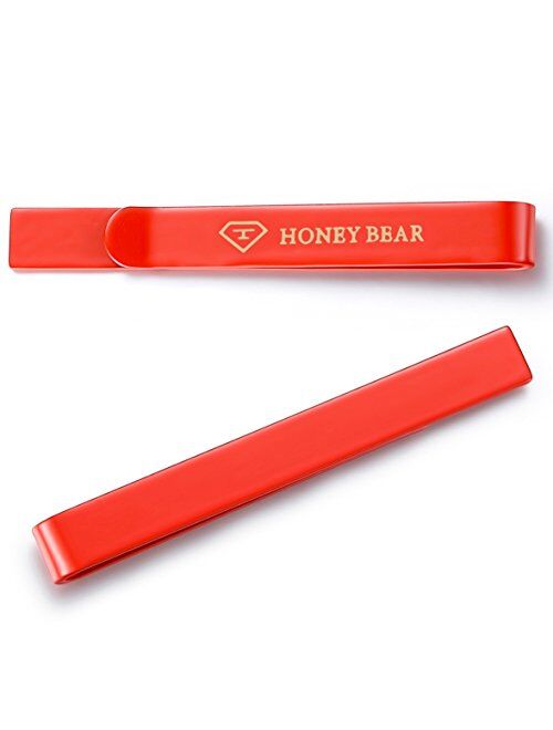 HONEY BEAR Mens Tie Clip Bar Normal Size Steel for Business Wedding Gift 5.4cm