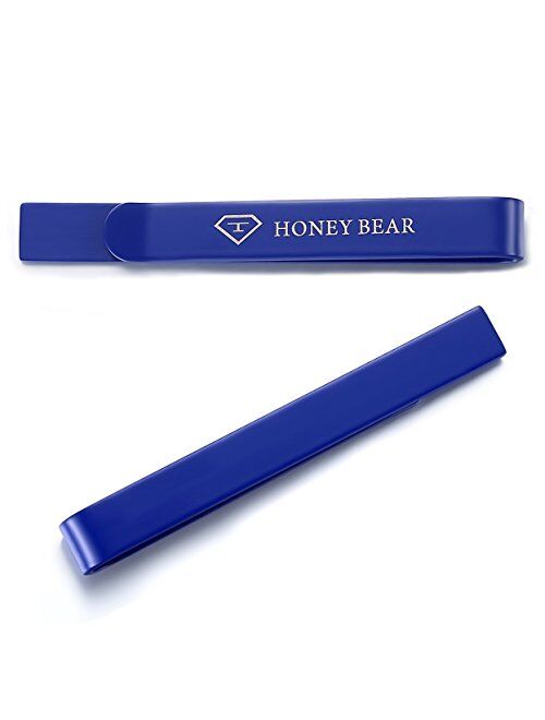 HONEY BEAR Mens Tie Clip Bar Normal Size Steel for Business Wedding Gift 5.4cm