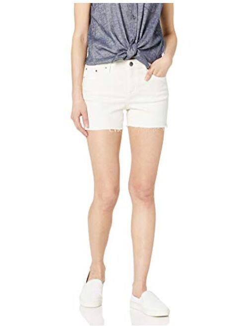 Amazon Brand - Daily Ritual Women's Bone White Denim Raw Edge Short