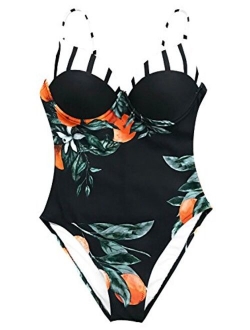 Women's Floral Printing One-Piece Swimsuit Beach Bathing Suit