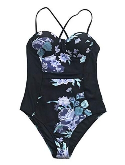 Women's Floral Printing One-Piece Swimsuit Beach Bathing Suit