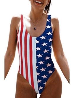 CHYRII Women Sexy Zipper Front Low Back High Cut One Piece Swimsuit Bathing Suit