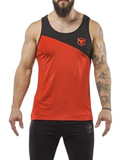 Iron Bull Strength Performance Tank Top - Paneled Quick-Dry Sleeveless Shirt - Sportswear