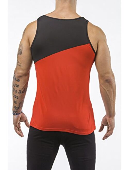 Iron Bull Strength Performance Tank Top - Paneled Quick-Dry Sleeveless Shirt - Sportswear