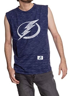 Calhoun NHL Men's Team Logo Crew Neck Space Dyed Cotton Sleeveless T-Shirt