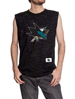 Calhoun NHL Men's Team Logo Crew Neck Space Dyed Cotton Sleeveless T-Shirt