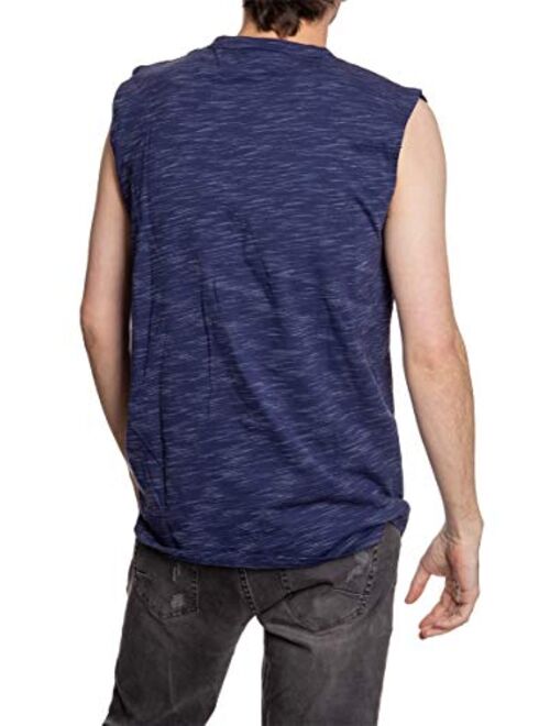 Calhoun NHL Men's Team Logo Crew Neck Space Dyed Cotton Sleeveless T-Shirt