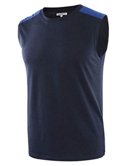 HARBETH Men's Classic Basic Sleeveless Active Tank Top Jersey Casual T Shirts