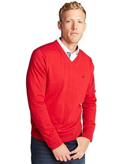 Nautica Men's Classic Fit Soft Lightweight Jersey V-Neck Sweater