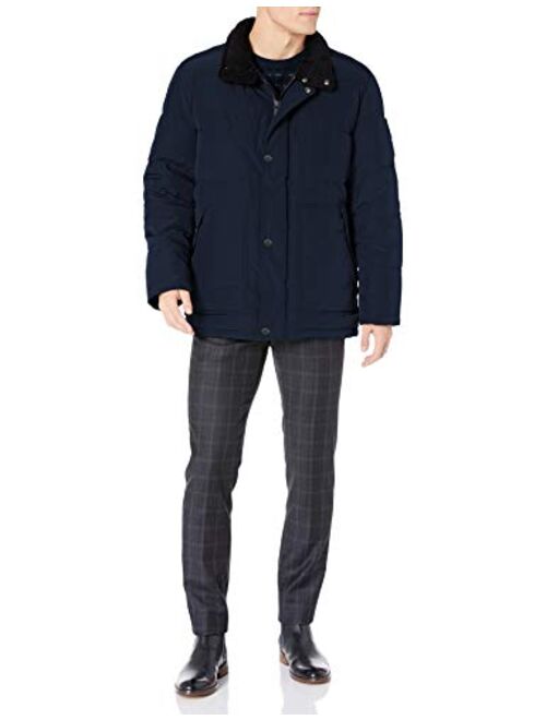 Marc New York by Andrew Marc Men's Stapleton Mid Length Puffer Jacket with Sherpa Trimmed Collar