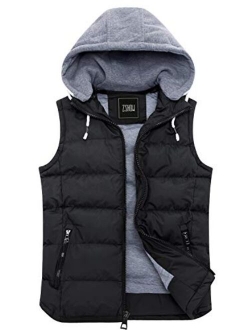 ZSHOW Men's Winter Removable Hooded Padded Puffer Vest