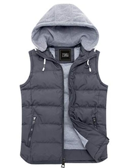 ZSHOW Men's Winter Removable Hooded Padded Puffer Vest