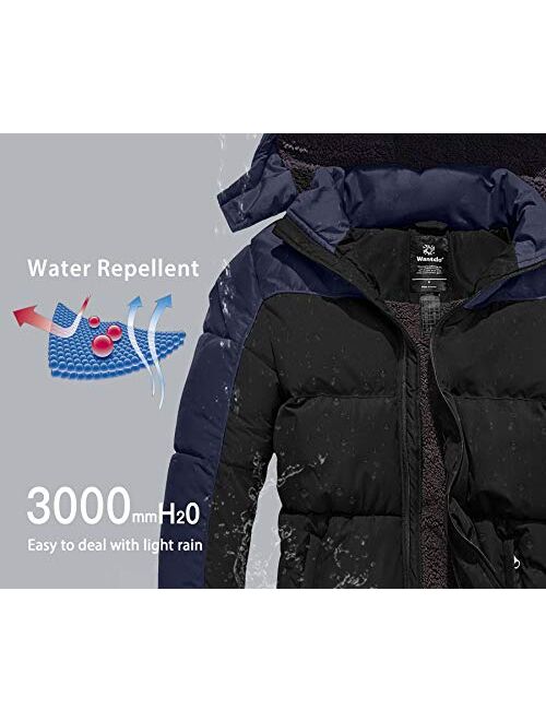 Wantdo Men's Warm Puffer Jacket Thicken Padded Winter Coat with Detachable Hood