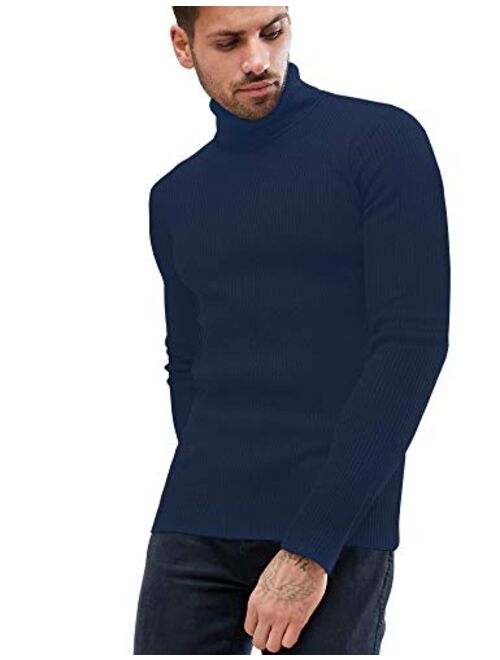 Daupanzees Mens Casual Basic Thermal Turtleneck Slim Fit Pullover Thermal Sweaters