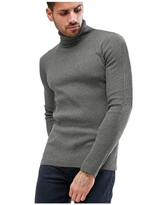 Daupanzees Mens Casual Basic Thermal Turtleneck Slim Fit Pullover Thermal Sweaters