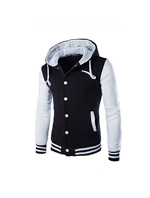 Men Coat Jacket Outwear Sweater Winter Slim Tops Hoodie Warm Hooded Sweatshirt