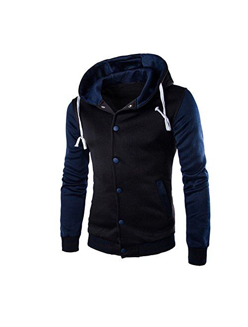 Men Coat Jacket Outwear Sweater Winter Slim Tops Hoodie Warm Hooded Sweatshirt