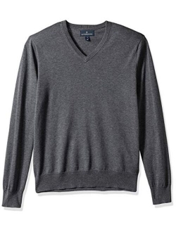 BUTTONED DOWN Men's Supima Cotton Lightweight V-Neck Sweater