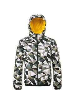 Rokka&Rolla Men's Lightweight Water-Resistant Hooded Puffer Jacket