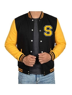 Black and Yellow Letterman Jacket Men - High School Baseball Varsity Jacket Mens