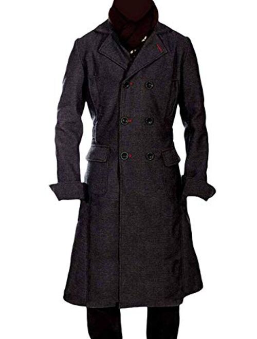 Sherlock Holmes Benedict Cumberbatch Black Wool Long Trench Coat