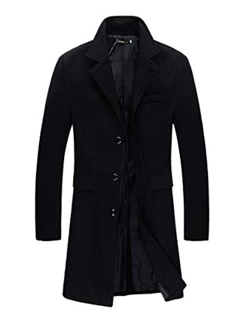 Beninos Mens Trench Coat Autumn Winter Long Jacket Overcoat