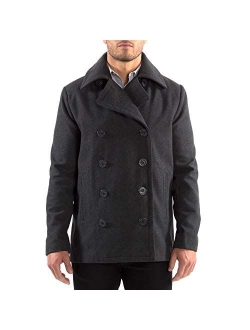 Mason Mens Wool Blend Classic Pea Coat Jacket