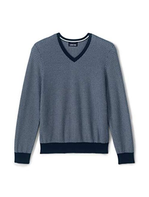 Lands' End Men's Classic Fit Fine Gauge Supima Cotton V-Neck Sweater