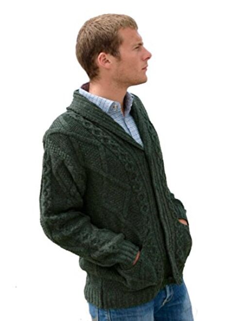 Irish Setter 100% Irish Merino Wool Aran Button Men's Sweater by Westend Knitwear