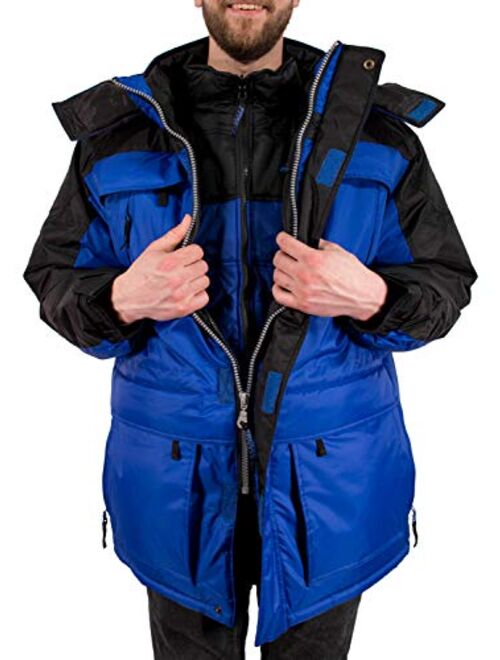 Freeze Defense 3in1 Men's Winter Coat Jacket Warm Parka w/Insulated Snow Vest