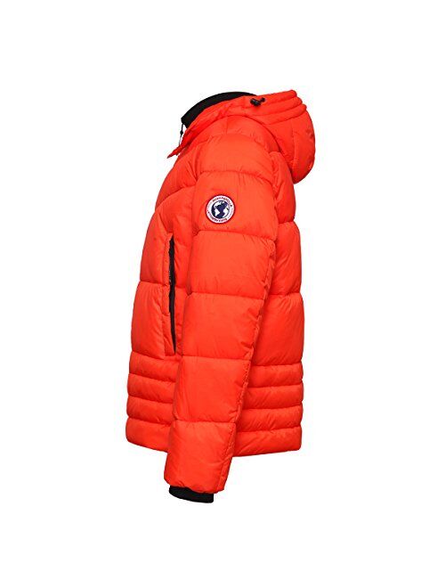 Rokka&Rolla Men's Water-Resistant Hooded Thickened Insulated Quilted Puffer Coat Heavy Padded Winter Parka Anorak Jacket