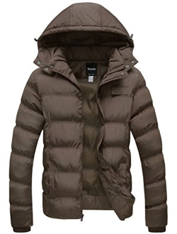 Wantdo Men's Winter Thicken Cotton Coat Warm Puffer Jacket with Removable Hood