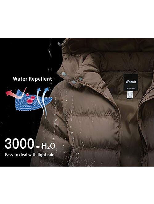 Wantdo Men's Winter Thicken Cotton Coat Warm Puffer Jacket with Removable Hood