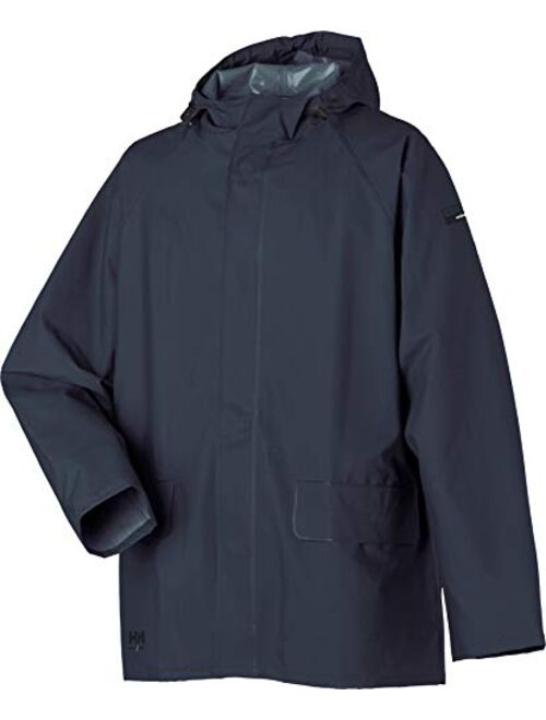 Helly Hansen 70129 Men's Workwear Mandal Adjustable Waterproof Jackets for Men - Heavy Duty Comfortable PVC-Coated Protective Rain Coat