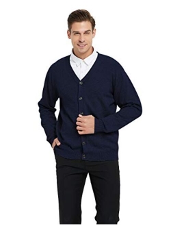 TOPTIE Men's Casual Fit V-Neck Cotton Sweater Cardigan