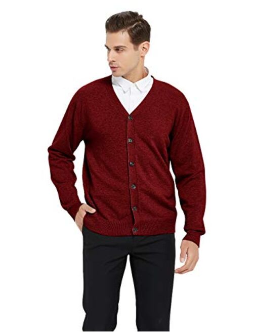 TOPTIE Men's Casual Fit V-Neck Cotton Sweater Cardigan