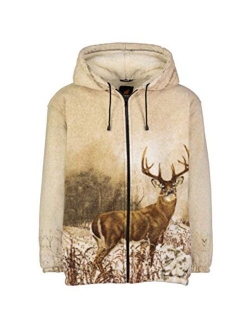 Men Women's Hoodie Sweatshirt Zip up Sherpa Lined Fleece Animal Jacket Wildkind