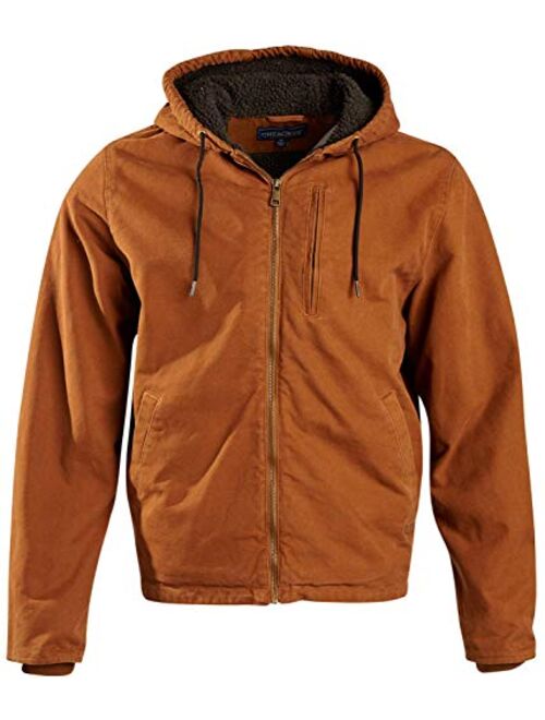 CHEROKEE Mens Workwear Outerwear Duck Canvas Heavyweight Hooded Jacket (Plus