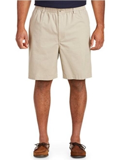 Harbor Bay by DXL Big and Tall Elastic-Waist Twill Shorts-Updated Fit