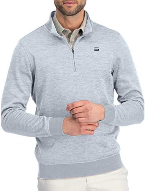 Dry Fit Pullover Sweaters for Men - Quarter Zip Fleece Golf Jacket - Tailored Fit